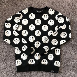 Mens XL Sad Goth Killstar Sweater Black White